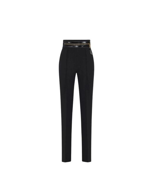 Straight Trousers Elisabetta Franchi de color Black