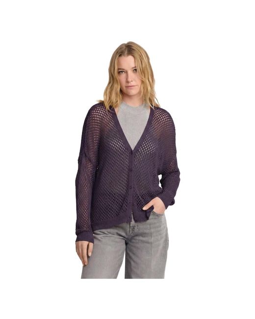 Kocca Purple Eleganter Leichter Sommerstrickjacke Aus Mesh