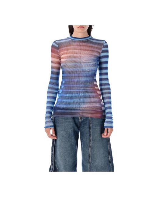 Jean Paul Gaultier Blue Long Sleeve T-Shirts