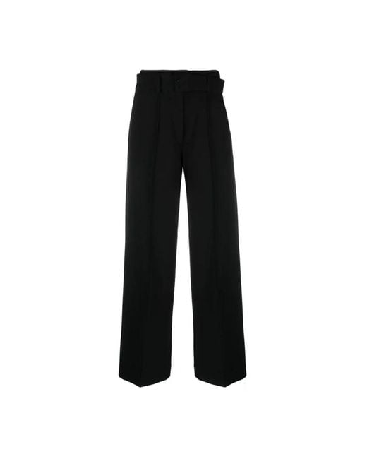 Pantaloni neri in doppio tessuto con cintura di DKNY in Black