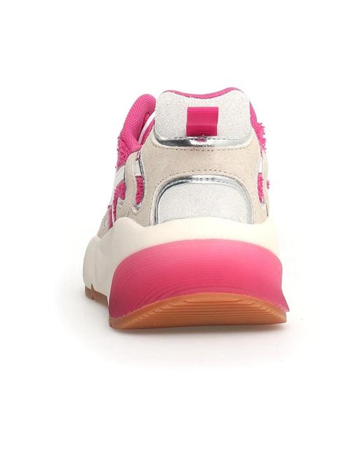 W6yz Pink Beige-fuchsia wildleder sneakers