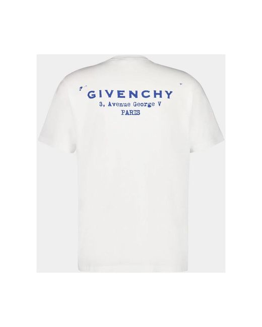 Givenchy Tops ,Wit ,Katoen Logo Katoenen T-Shirt in het White voor heren