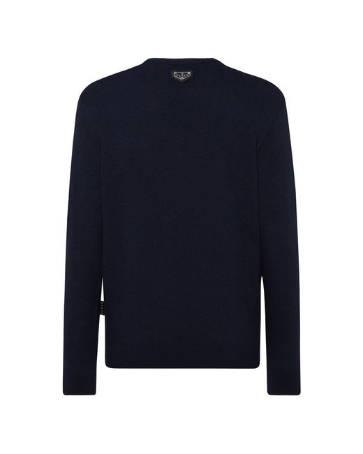 Philipp Plein Round Neck Pullover 1978 in het Blue voor heren