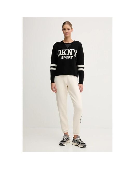 DKNY Logo Gebreide Pullover in het Black