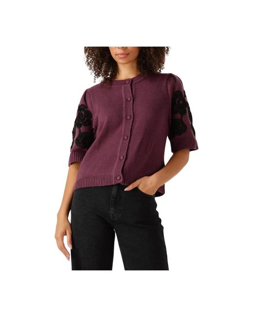 Object Truien & Vesten ,Paars ,Nylon Rode Gebreide Vest Voor Vrouwen in het Purple