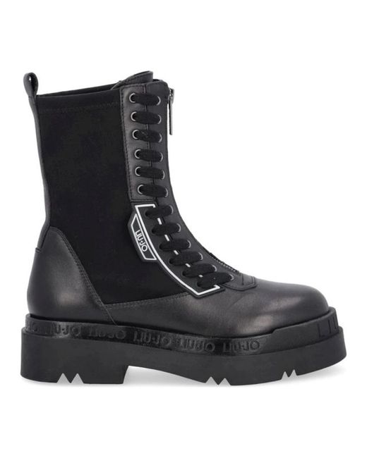 Liu Jo Black Lace-Up Boots