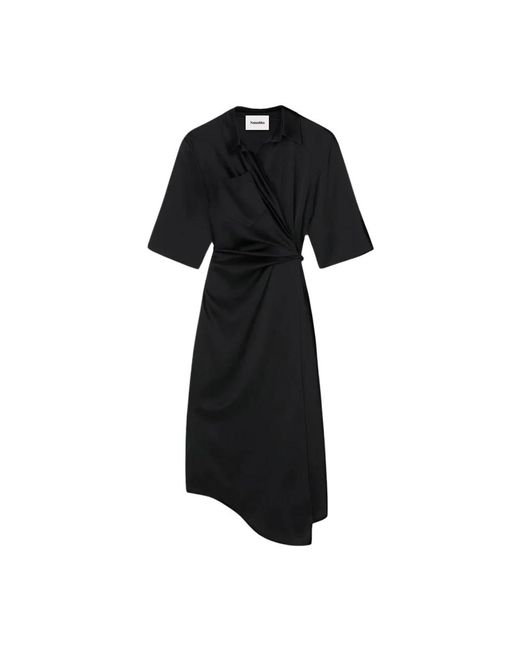 Nanushka Black Wrap Dresses
