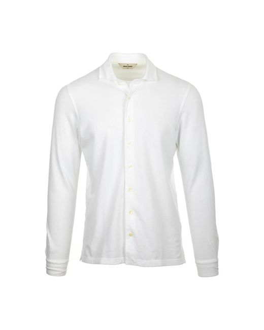Gran Sasso White Casual Shirts for men