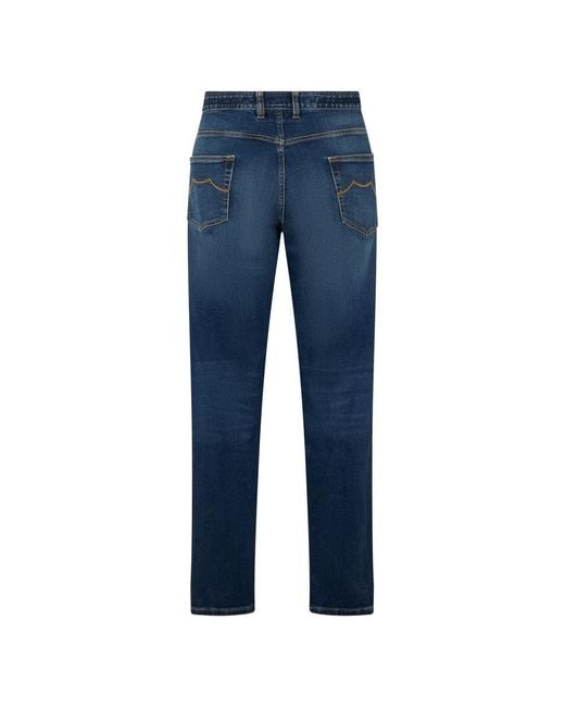 Moorer Blue Slim Fit Jeans for men