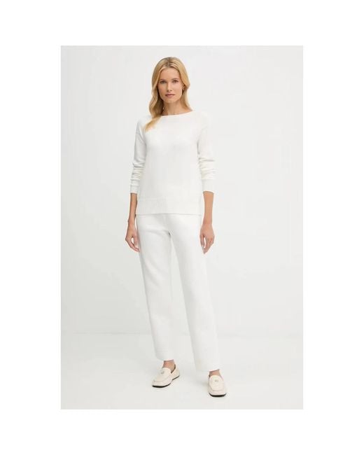 Max Mara White Round-Neck Knitwear
