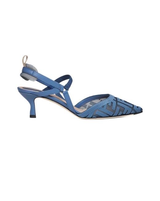 Fendi Blue Slipper-Pumps