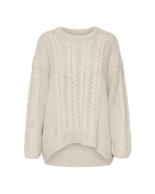 Round-Neck Knitwear di Vero Moda in White