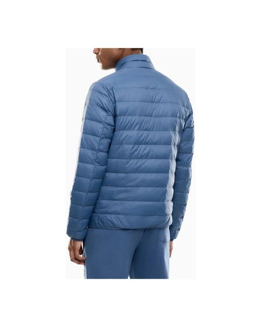 EA7 Jassen ,Blauw ,Packable Down Jacket With Front Zip in het Blue voor heren
