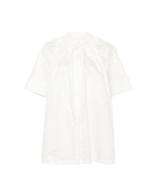 Camisa blanca con cuello de volantes Jil Sander de color White