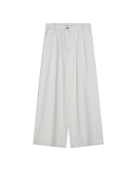 Dries Van Noten Wide Trousers in het White