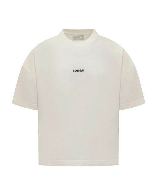Bonsai Weiße baumwoll-logo-t-shirt oversize in White für Herren