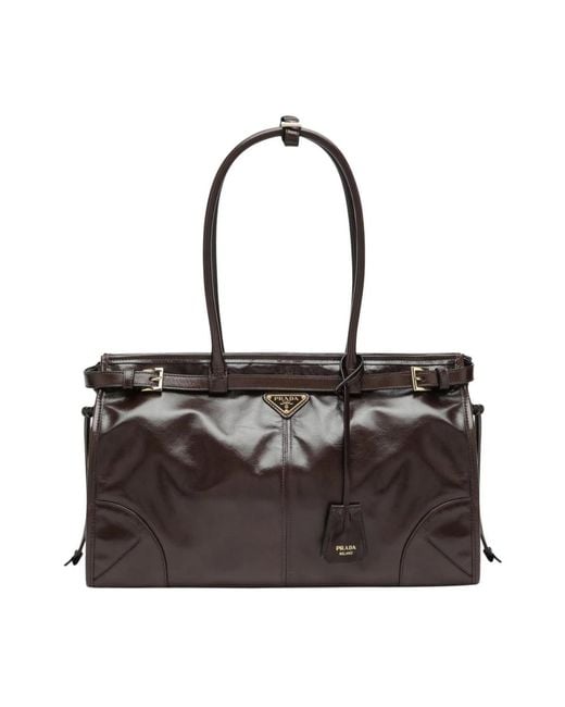 Prada Black Soft Lux Large Tote