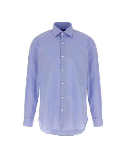 Finamore 1925 Blue Formal Shirts for men