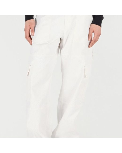Roberto Cavalli Python Print Wide Leg Hose in White für Herren