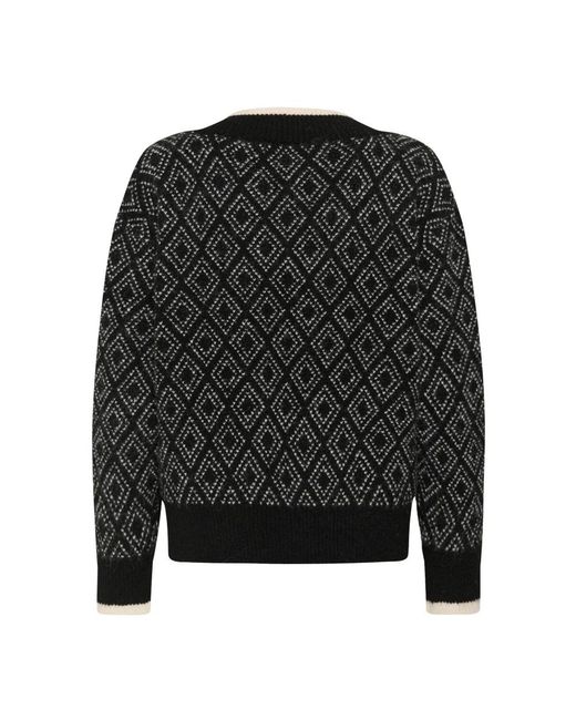 Kaffe Lizza Argyle in het Black