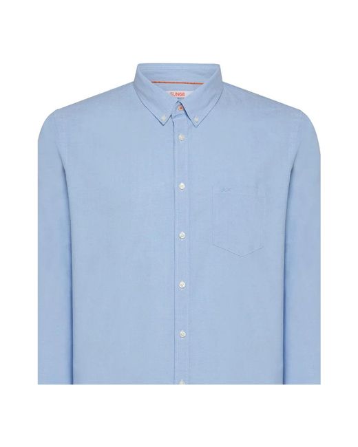 Sun 68 Blue Casual Shirts for men