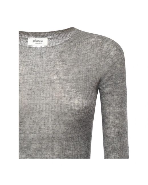 Ottod'Ame Gray Round-Neck Knitwear