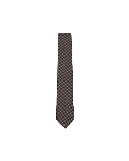 Canali Zijden Jacquard Das Met Bloemig Geometrisch Patroon in het Brown voor heren