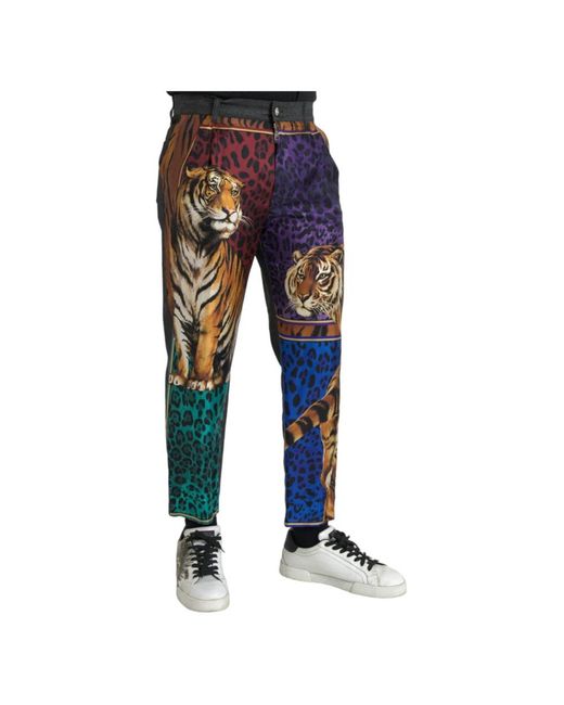 Dolce & Gabbana Blue Slim-Fit Trousers for men
