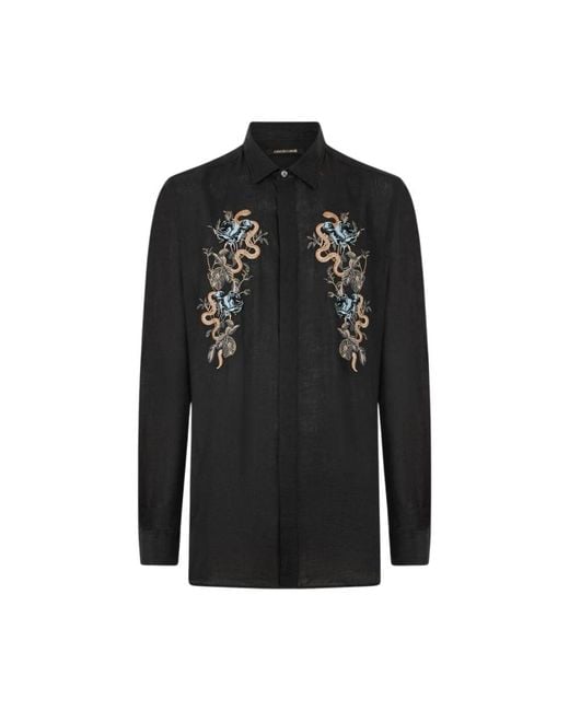 Roberto Cavalli Black Casual Shirts for men