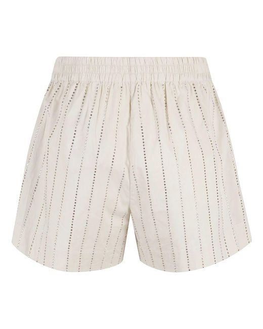 Mc2 Saint Barth Natural Shorts Mit Strass All-Over, Sandfarben