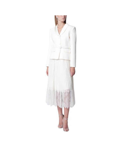 Self-Portrait White Midi Dresses
