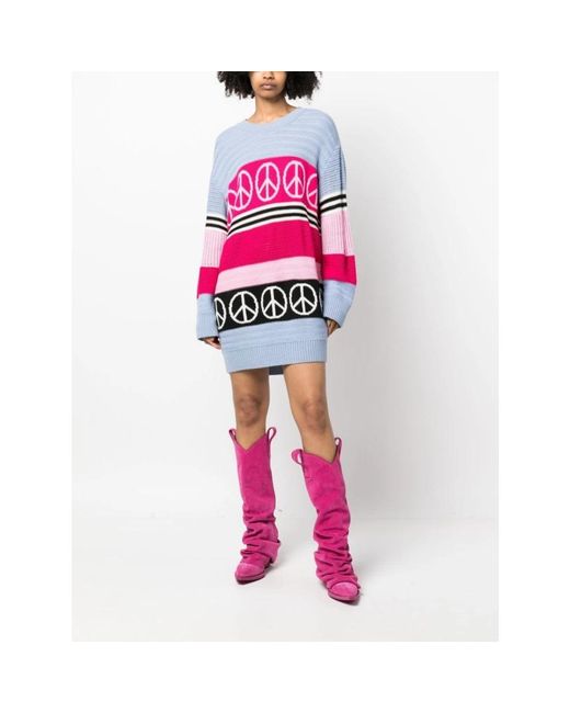 Moschino Pink Knitted Dresses