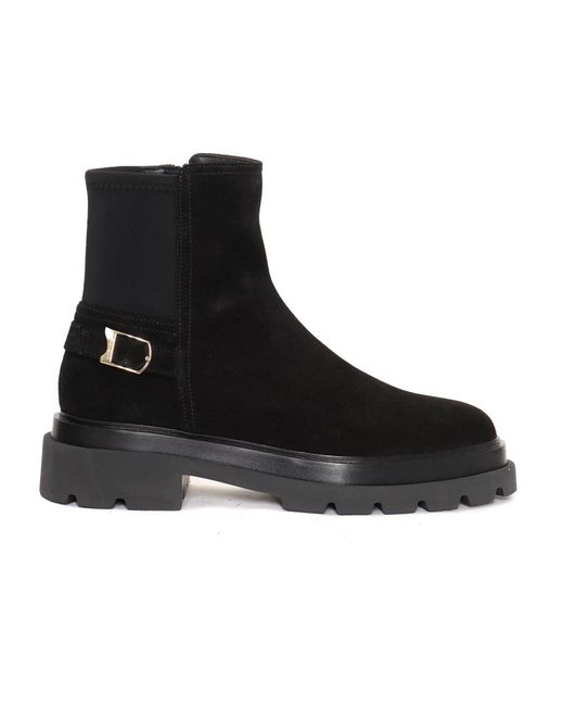 Santoni Black Ankle Boots