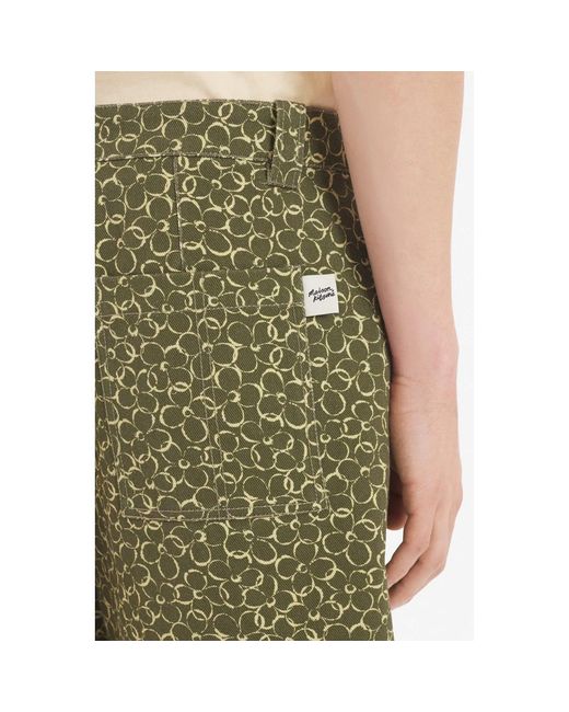 Maison Kitsuné Bermuda-shorts mit abstraktem daisy-print in Green für Herren
