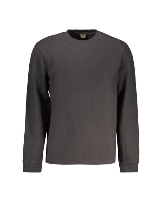 Boss Gray Round-Neck Knitwear for men