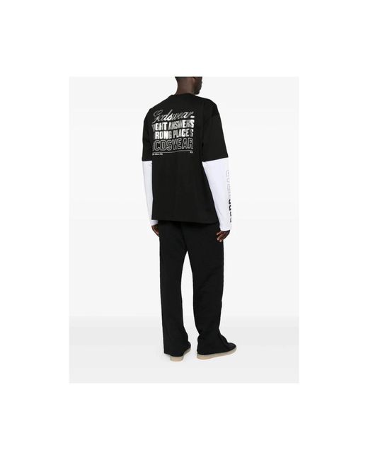 Gcds Black Long Sleeve T-Shirts for men