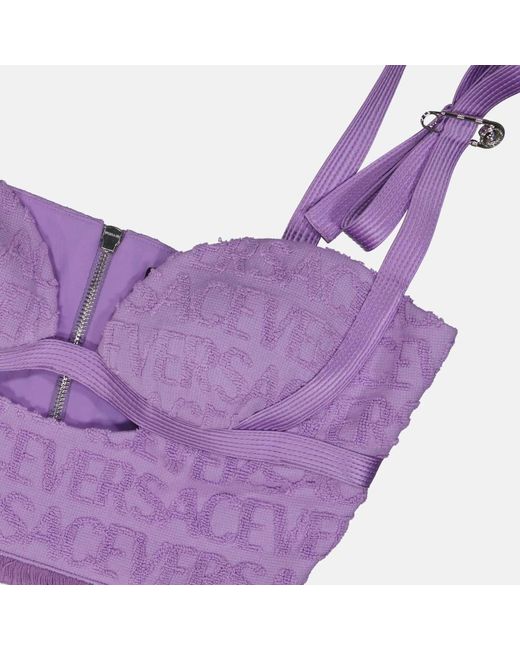 Tops > sleeveless tops Versace en coloris Purple