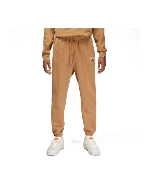 Nike Fitness ,Bruin ,Katoen Essentials Fleece Gewassen Broek Bruin in het Natural voor heren