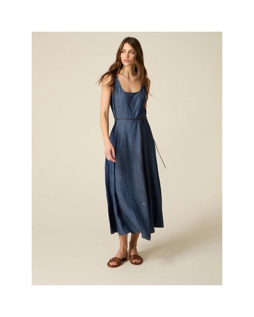Midi Dresses Oltre de color Blue