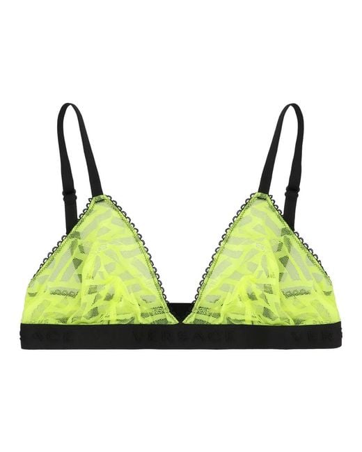 Versace Ondergoed ,Groen ,Verstelbare Driehoek Bh Met Elastische Sluiting in het Green