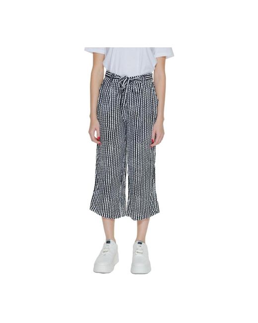 ONLY Broeken ,Zwart ,Geometrisch Patroon Culottes Relaxte Pasvorm in het Blue