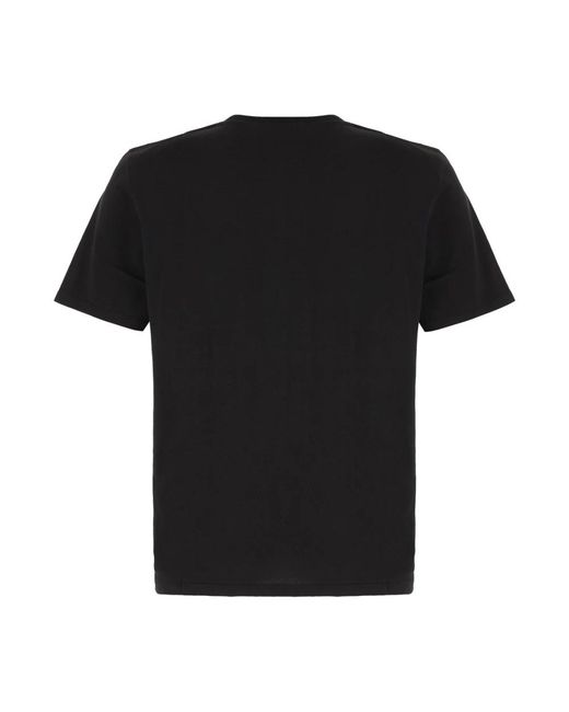 Saint Laurent Black Crewneck T-Shirt With Cassandre Detail for men