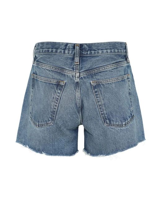 Agolde Blue Denim Shorts