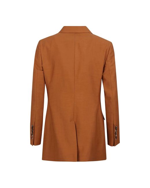 SAULINA Brown Rostfarbene doppelreihige slim fit jacke