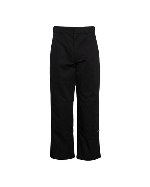 Palm Angels Black Wide Trousers for men