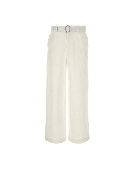 Jil Sander Weite baumwollhose in White für Herren