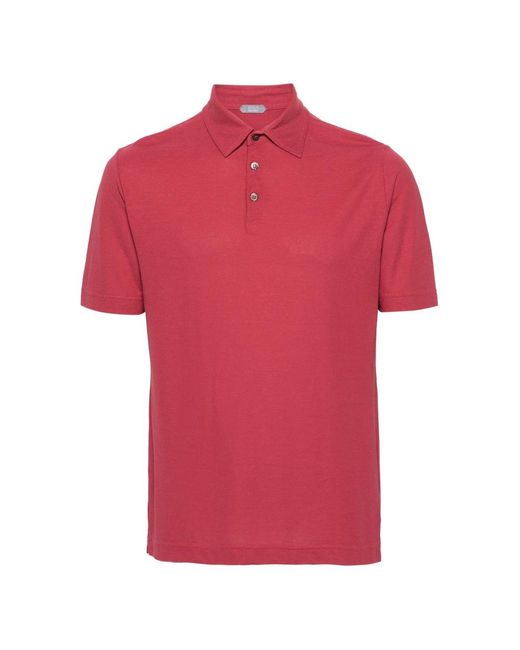 Zanone Baumwoll polo shirt in Red für Herren