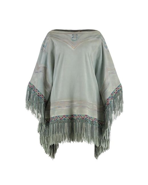 Etro Jassen ,Groen ,Katoen Frayed Hem Leren Capejas in het Gray
