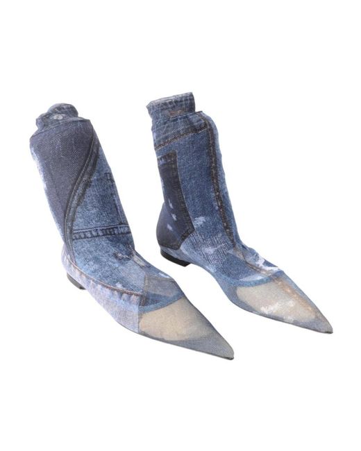Dolce & Gabbana Blue Ankle Boots