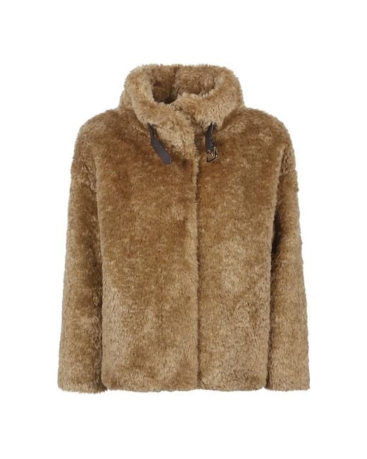 Herno Brown Faux Fur & Shearling Jackets